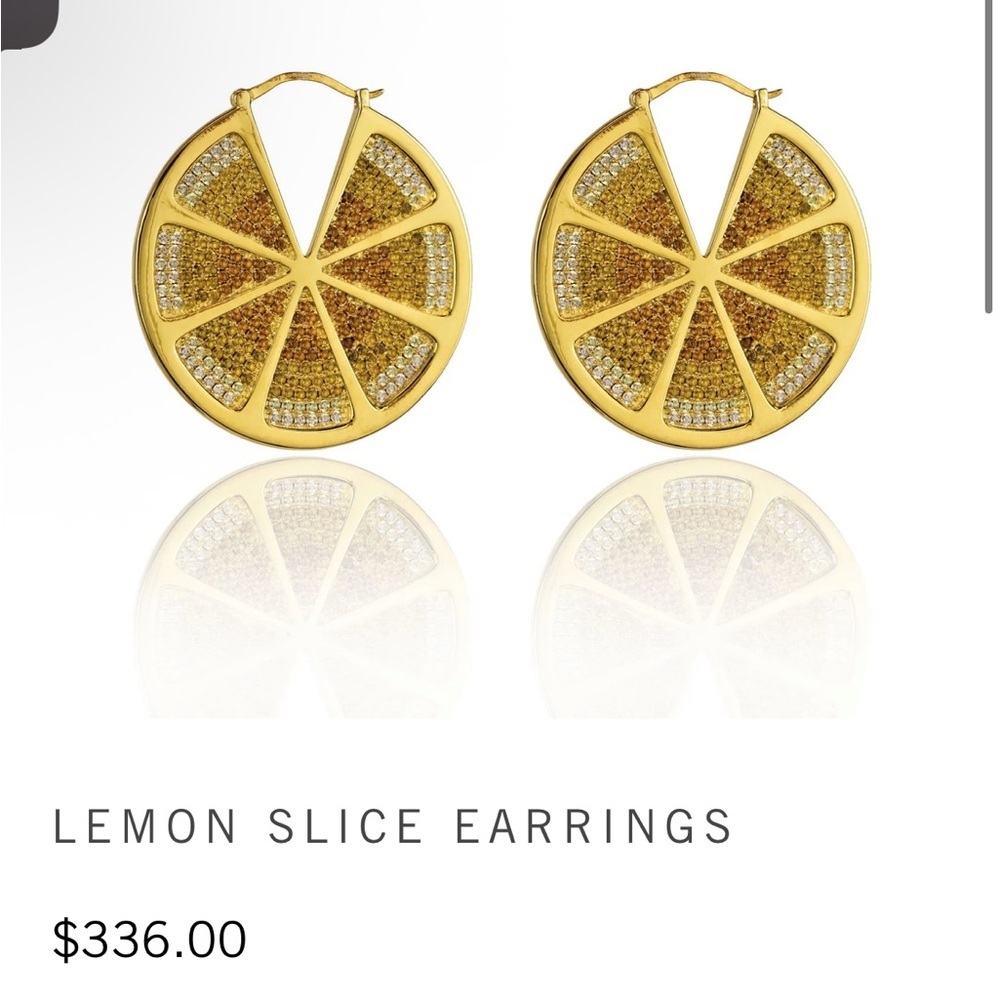 Anthropologie Noir Jewelry Lemon Slice Earrings!! GORGEOUS!! NWT - Picture 4 of 4